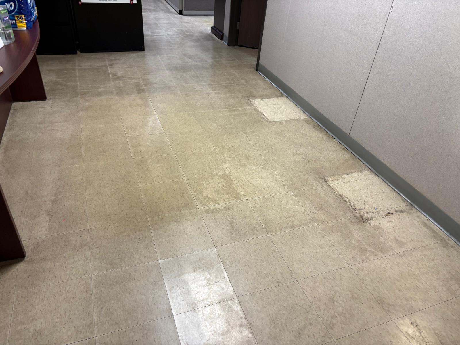 Office floor before MCS Solutions service